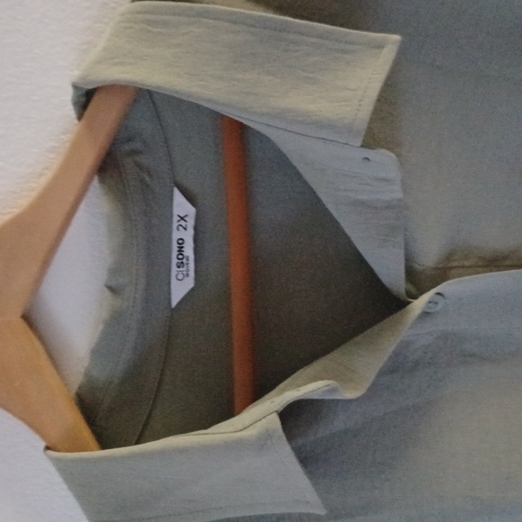 Cisono the woven collection Oversized button shirt Sage Blouse - Picture 6 of 6